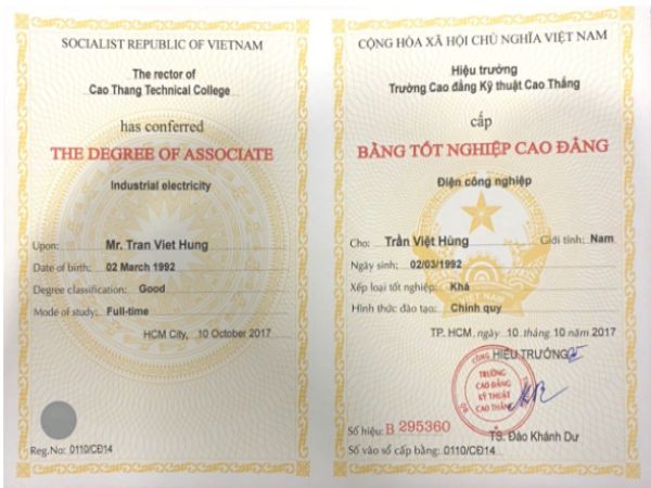Mức thu nhập khi làm bằng cao đẳng tại Làm Bằng Thật 100